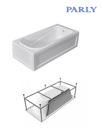 Ванна акриловая Parly CT10817 150х70 пристенная прямоугольная с ножками