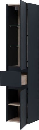 Шкаф-пенал Aquanet Бруклин 00310138 40х160 подвесной цвет черный