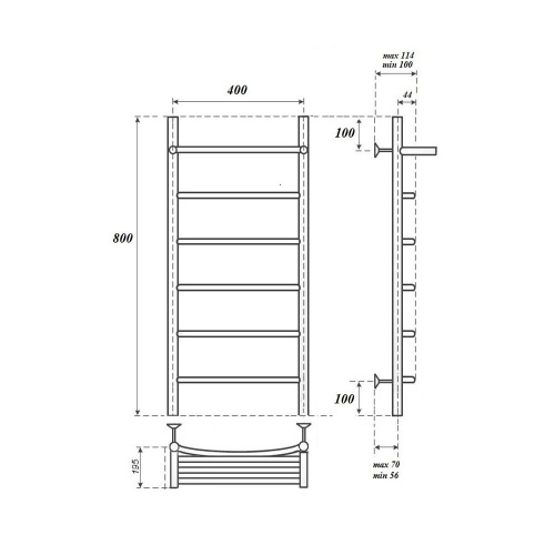 Полотенцесушитель Point Афина PN04148PE электрический хром - фото 2
