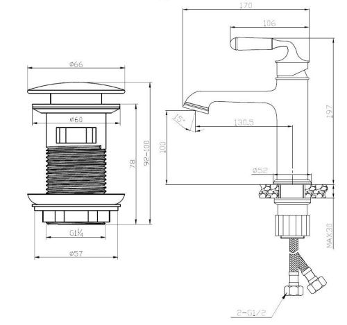 Смеситель Esko PG 26 на раковину бронза - фото 3