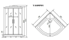 Душевая кабина Timo Standart T-6609PDS 90х90 четверть круга с крышей ориентация универсальная