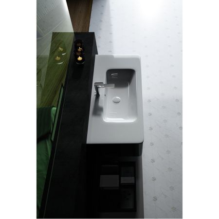 Раковина керамическая Dreja Nikson 200661 110х50 подвесная цвет белый 1 отверстие под смеситель