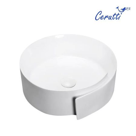Раковина из сантехнического фарфора Cerutti SPA CR0066 50х40 накладная цвет белый без отверстий под смеситель