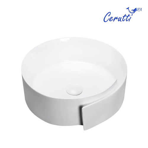 Раковина из сантехнического фарфора Cerutti SPA CR0066 46х44 накладная цвет белый без отверстий под смеситель - фото 3