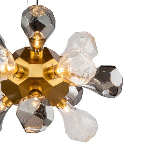 Светильник подвесной Delight Collection KR1197P-12 brass, smoky/clear - фото 2