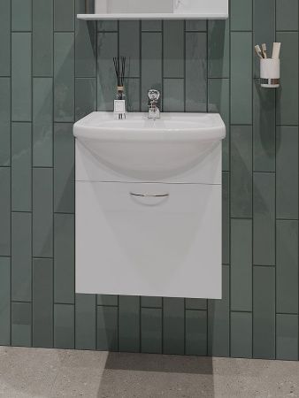 Тумба с раковиной Orange Лайт LRA-45TUW+RA 50х40 цвет белый