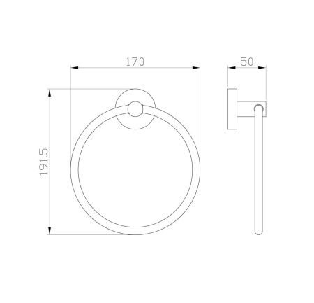 Полотенцедержатель (кольцо) Wonzon & Woghand Easy WW-8113