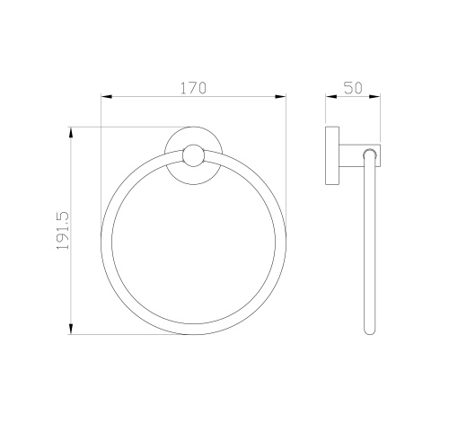 Полотенцедержатель (кольцо) Wonzon & Woghand Easy WW-8113 - фото 2