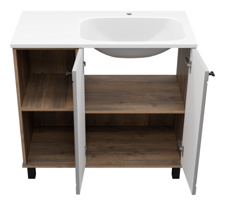 Тумба под раковину Brevita Lumus LUM-06090-0842ЯP 90х40 напольная цвет серый/коричневый