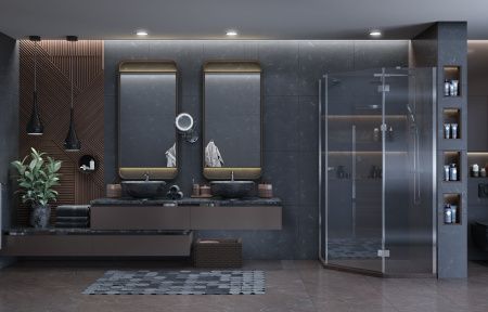 Душевой уголок Ambassador Diamond 12011111R 90х90 стекло прозрачное профиль хром без поддона
