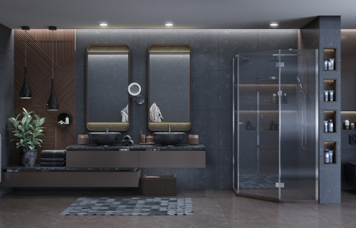 Душевой уголок Ambassador Diamond 12011111R 90х90 стекло прозрачное профиль хром глянцевый - фото 4