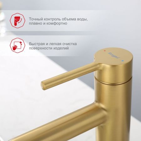 Смеситель Raglo R20 R20.10.03 на раковину золото