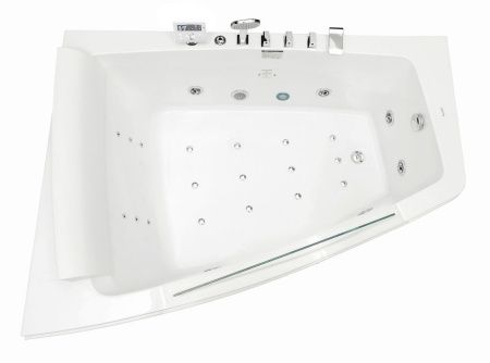 Ванна акриловая гидромассажная Gemy G9056 K L 170х130 пристенная асимметричная с каркасом