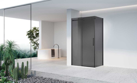 Душевой уголок Vincea Como-N VSR-4CN9012CGB 120х90 стекло тонированное профиль черный без поддона