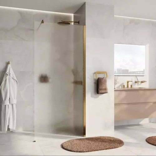 Душевая перегородка WasserKRAFT Rur 30W 30W44BG-TXG 100х200 стекло текстурное профиль золото матовое - фото 2
