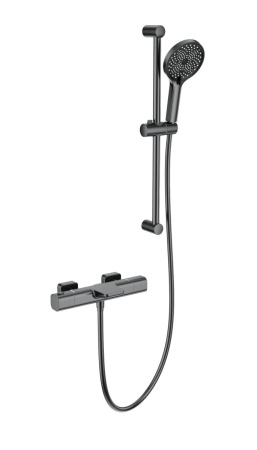 Душевой гарнитур со смесителем Wonzon & Woghand WW-C2017-A-BGG настенный графит