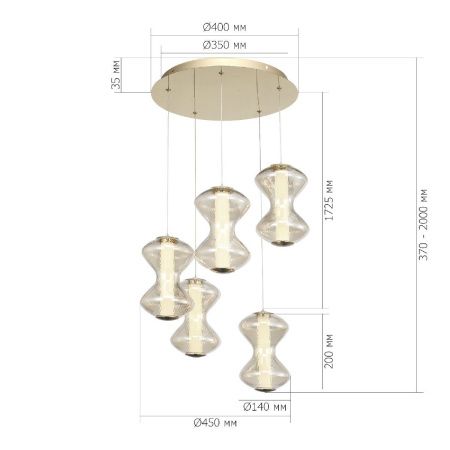 Люстра каскадная ST Luce Spine (Спине) SL6136.233.01