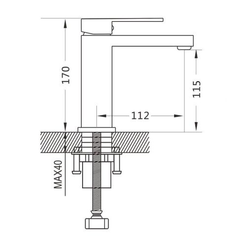 Смеситель Maretti Umbria Black UMB32RF51 на раковину черный - фото 3