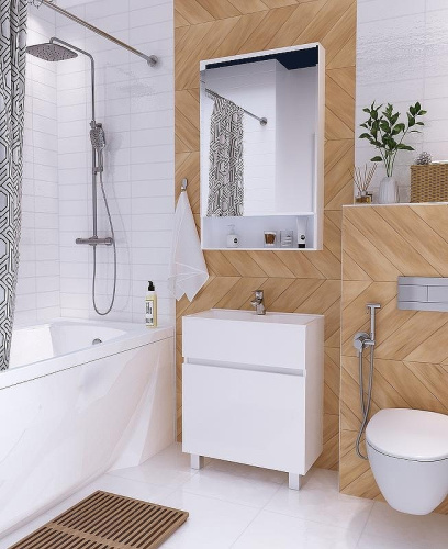 Тумба с раковиной 1MarKa Mira У83301 60х30х85 напольная цвет белый - фото 5