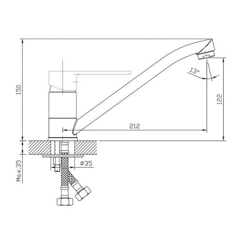Смеситель для кухни Esko Lagos LG 05 на мойку хром - фото 3