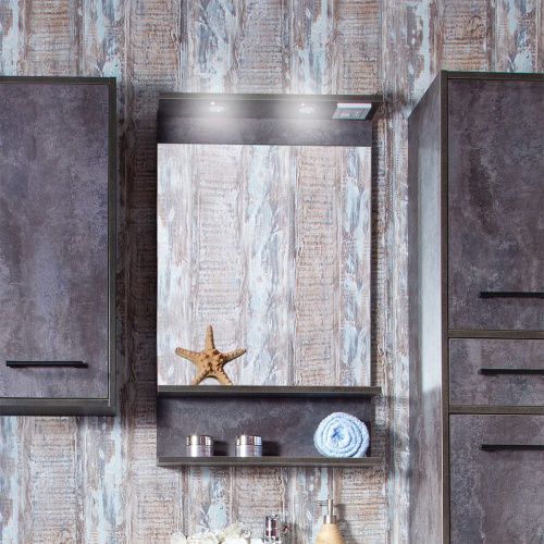 Зеркало с подсветкой Бриклаер 4627125415159 55х90 цвет цемент - фото 2