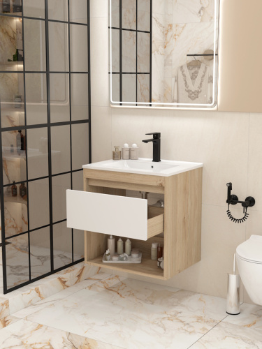 Тумба с раковиной Teymi Vitra F15921 60х46х50 подвесная - фото 4