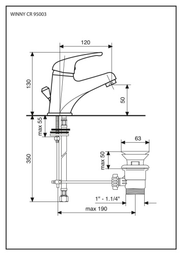 Смесители Emmevi Winny 95003/CR на столешницу хром - фото 2