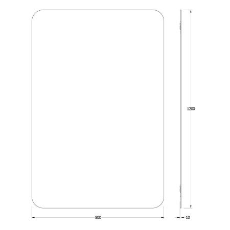 Зеркало Evoform Primary BY 0132 80х120 подвесное