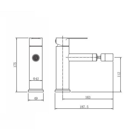 Смеситель Fashun A51305 на биде сатин