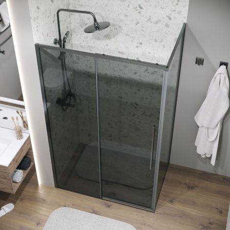 Душевой уголок Grossman Galaxy 120.K33.01.1190.42.10 110х90 стекло тонированное профиль графит без поддона