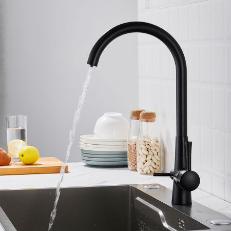 Смеситель для кухни Shevanik S428H на мойку черный