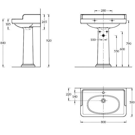 Раковина керамическая Kerama Marazzi POMPEI PO.wb.80 80х50 подвесная цвет белый 1 отверстие под смеситель