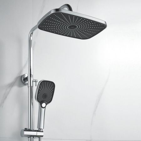 Душевая стойка Shevanik S6236 настенная цвет хром