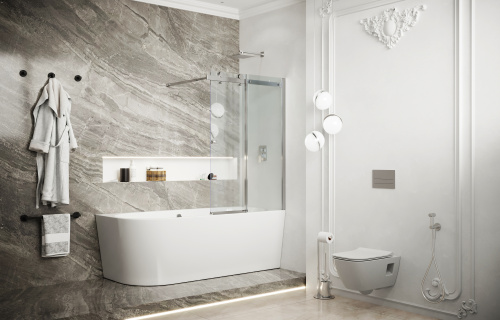 Душевая шторка Ambassador Bath Screens 16041115 110х140 стекло прозрачное 6 мм