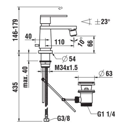 Смеситель Laufen New Classic HF900510100000 на биде хром
