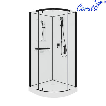 Душевая кабина Cerutti SPA KORRA90B 90х90 четверть круга без крыши ориентация универсальная