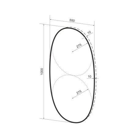 Зеркало Wellsee 7 Rays' Spectrum 172201460 60х100 подвесное
