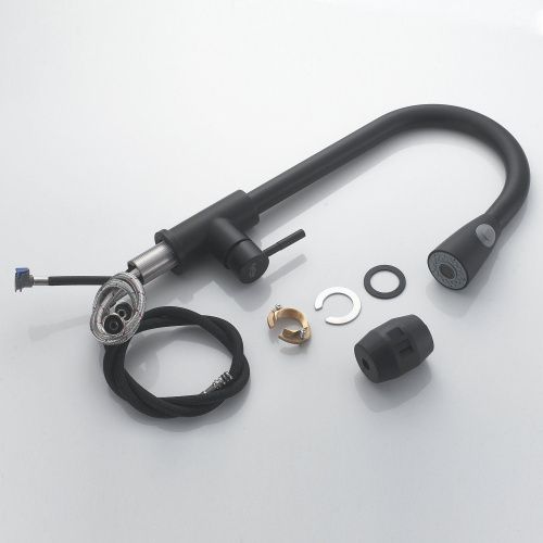 Смеситель для кухни Raffine F213H на мойку черный - фото 4