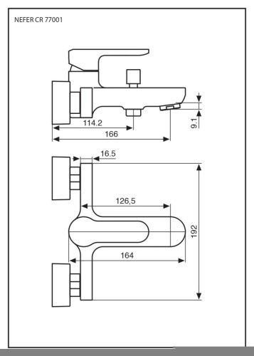 Смеситель Emmevi Nefer 77001/CR настенный хром - фото 2