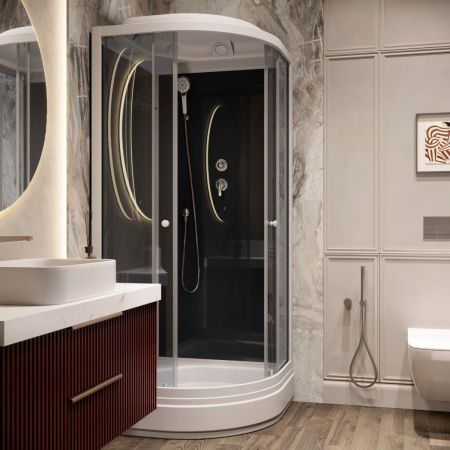 Душевая кабина Parly Classic CM86 85х85 четверть круга с крышей ориентация универсальная