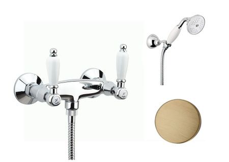 Смеситель для ванны и душа Fiore 02ZZ0602 настенный бронза