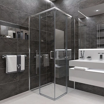 Душевой уголок Veconi Rovigo RV47-100-01-C4 100х100 стекло прозрачное профиль хром глянцевый без поддона