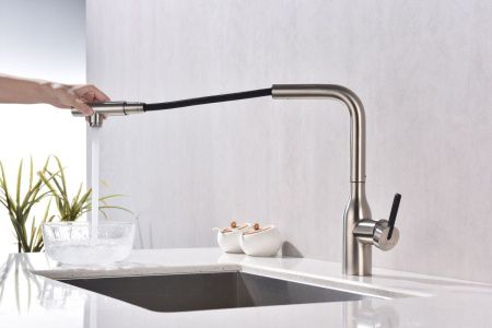 Смеситель для кухни Paulmark VIPER Vi213105-BS на мойку никель