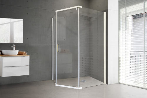 Душевой уголок Royal Bath TR RB1290TR-T 90х120 стекло прозрачное профиль белый без поддона - фото 2