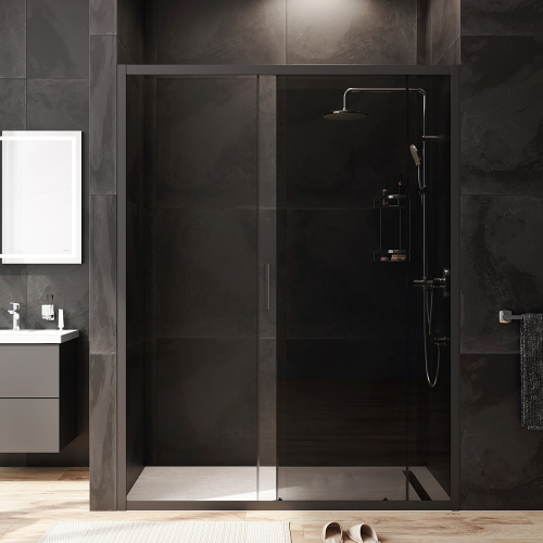 Душевая дверь Am.Pm Gem W90G-150-1-195BG 150х195 стекло прозрачное профиль черный - фото 4