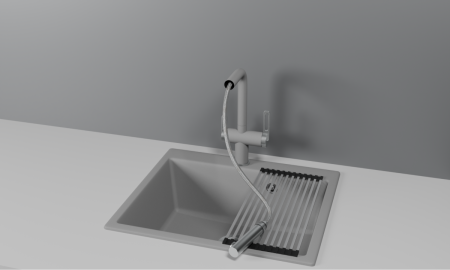 Смеситель для кухни Granula 8170, АЛЮМИНИУМ на мойку серый