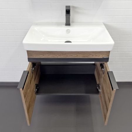 Тумба с раковиной Comforty Соло 00-00010978CF 70х50 подвесная цвет коричневый