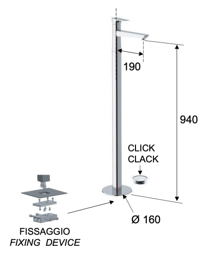 Смеситель для раковины Daniel Diva DV688DP напольный брашированное золото - фото 2