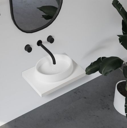 Раковина из искусственного камня Abber STEIN AS2605 60х40 накладная цвет белый без отверстий под смеситель