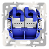 Механизм розетки компьютерной двойной RJ45+RJ45 VOLTUM S70 VLS0602M